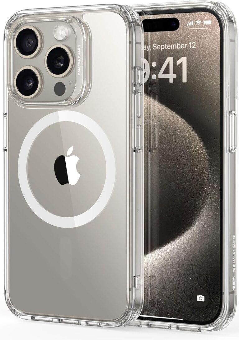 ESR for iPhone 15 Pro Case, Compatible with MagSafe, Military-Grade Protection, Yellowing Resistant, Scratch-Resistant Back, Magnetic Phone Case for iPhone 15 Pro, Classic Series, Clear