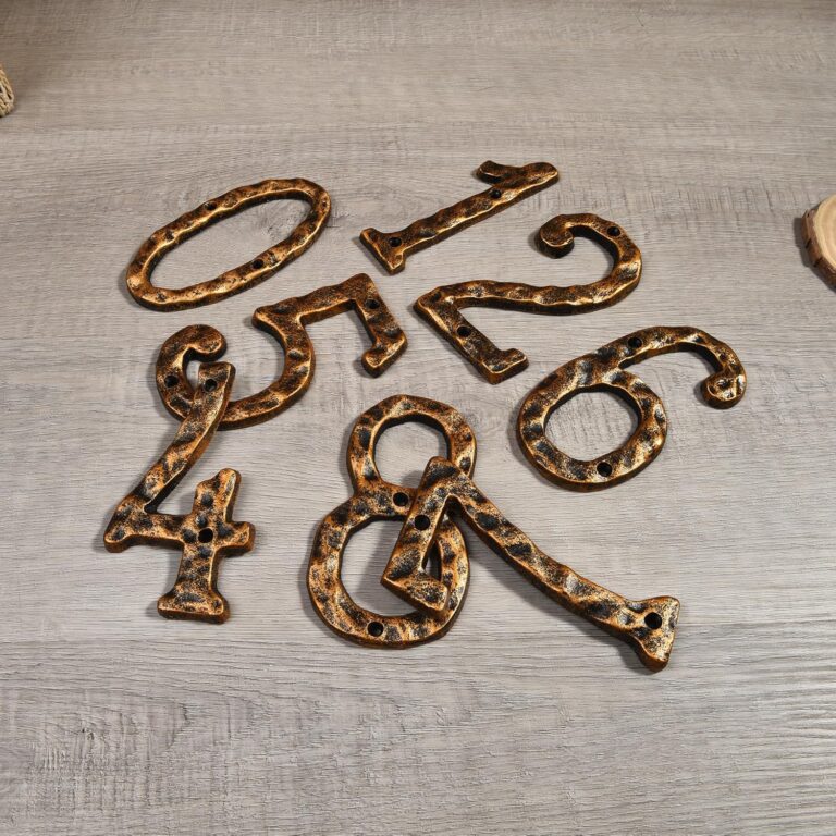 HILAZA House Number 3 for Outside, 5.5 Inch Cast Iron Metal House Address Number Home Number